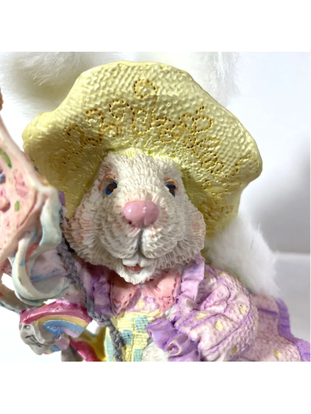 1994 Enesco Rainbow Makers Rainbow Express Vendor Figurine Easter Bunny Rabbit